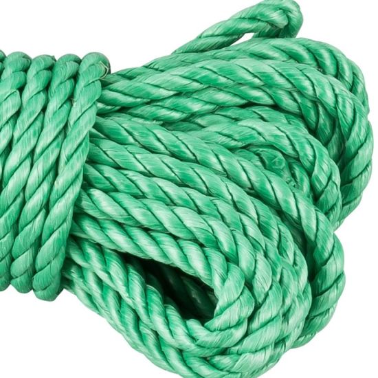 Kilang borong 3 helai tali PP hijau tali laut untuk memancing dan tambatan